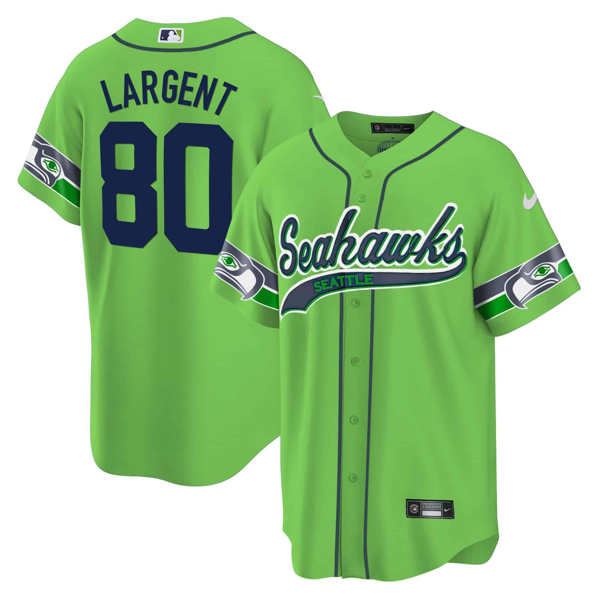 Men Seattle Seahawks 80 Largent Green 2024 Nike Throwback Gold Cool Base NFL Jersey